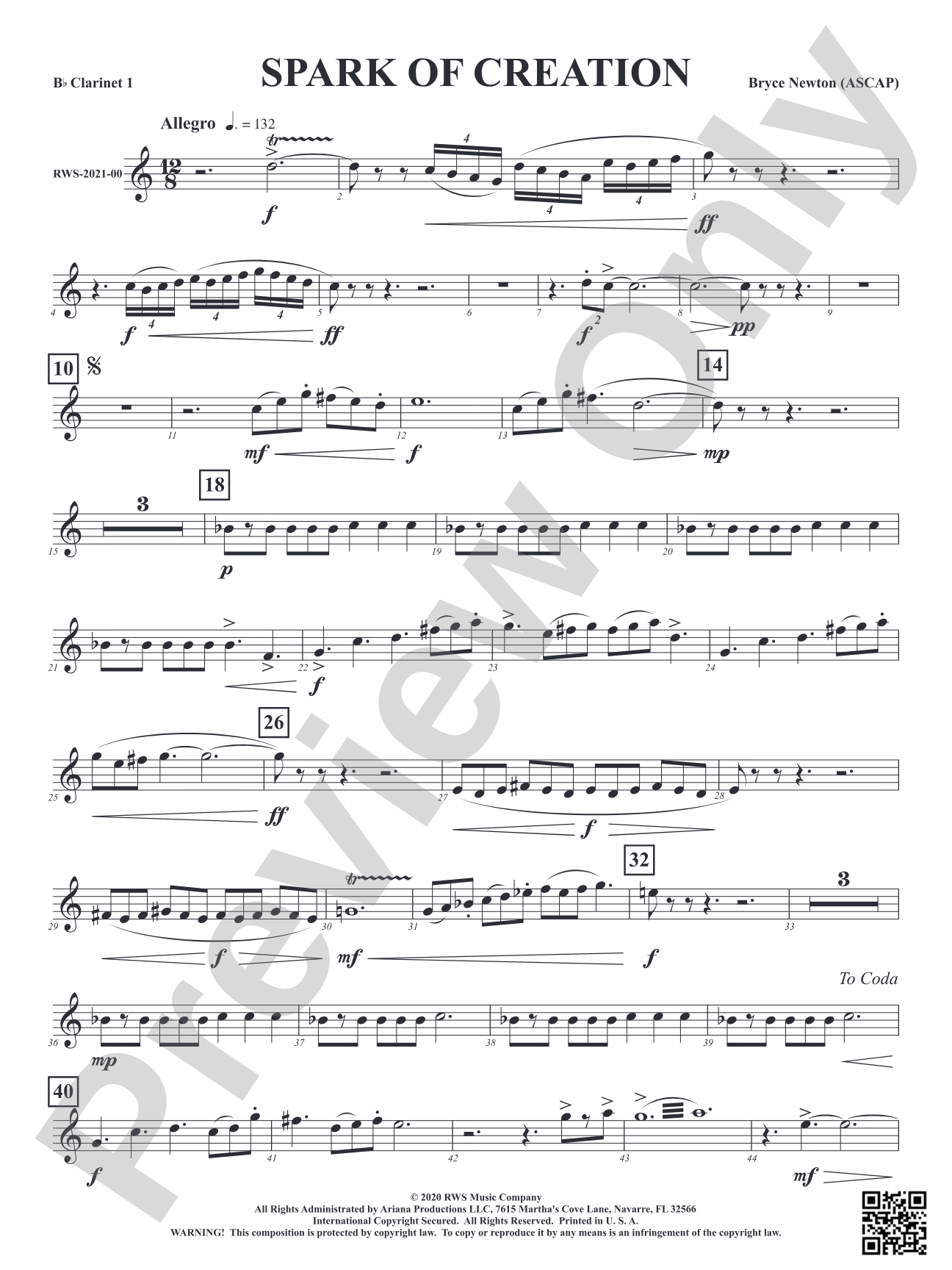 Spark of Creation: 1st B-flat Clarinet