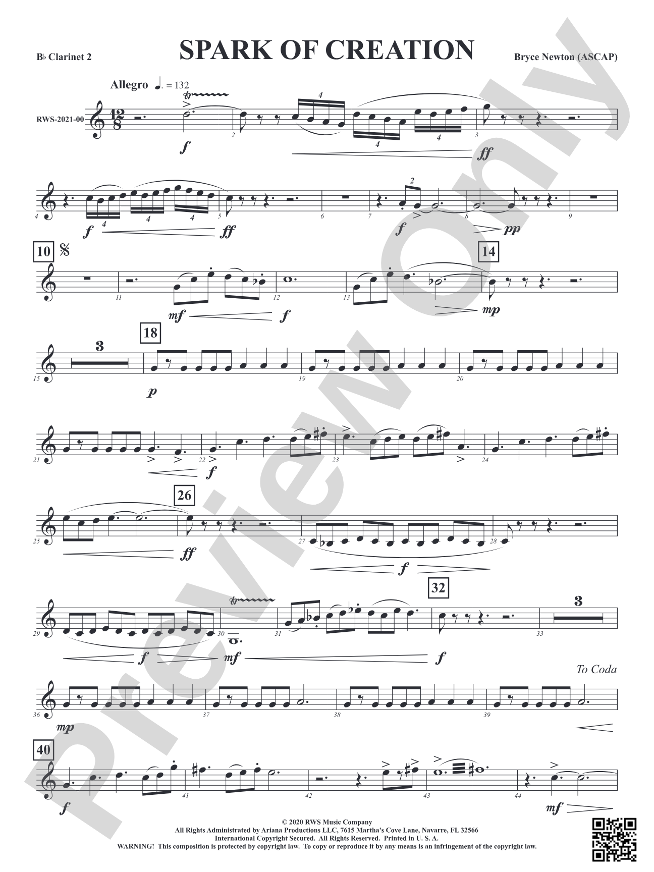 Spark of Creation: 2nd B-flat Clarinet