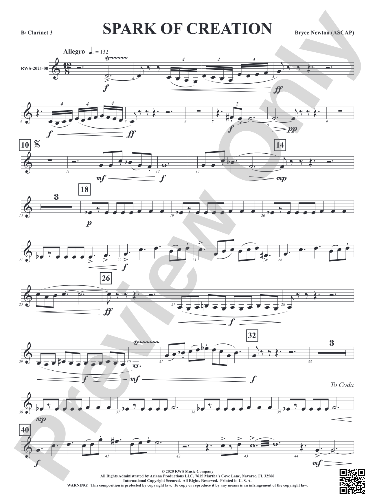 Spark of Creation: 3rd B-flat Clarinet