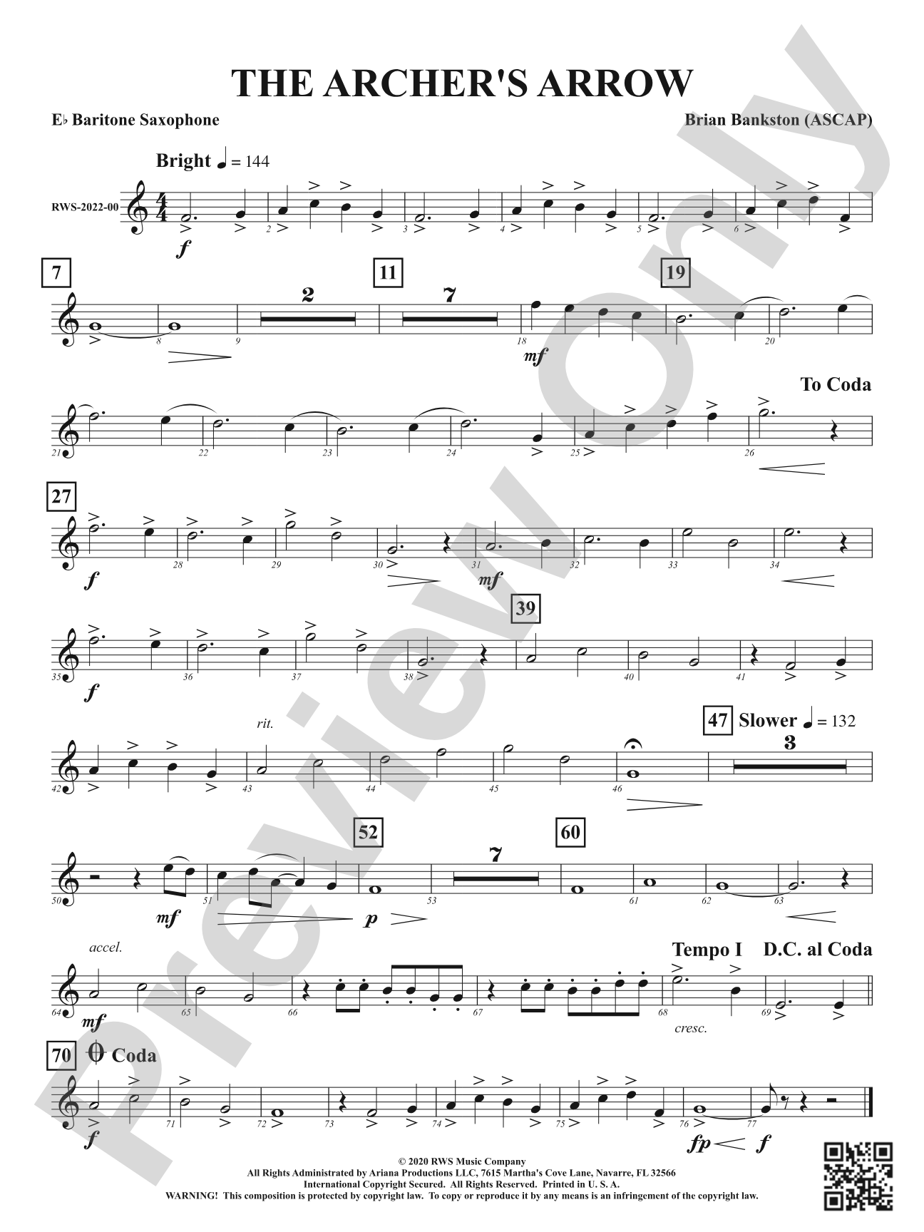 The Archer's Arrow: E-flat Baritone Saxophone