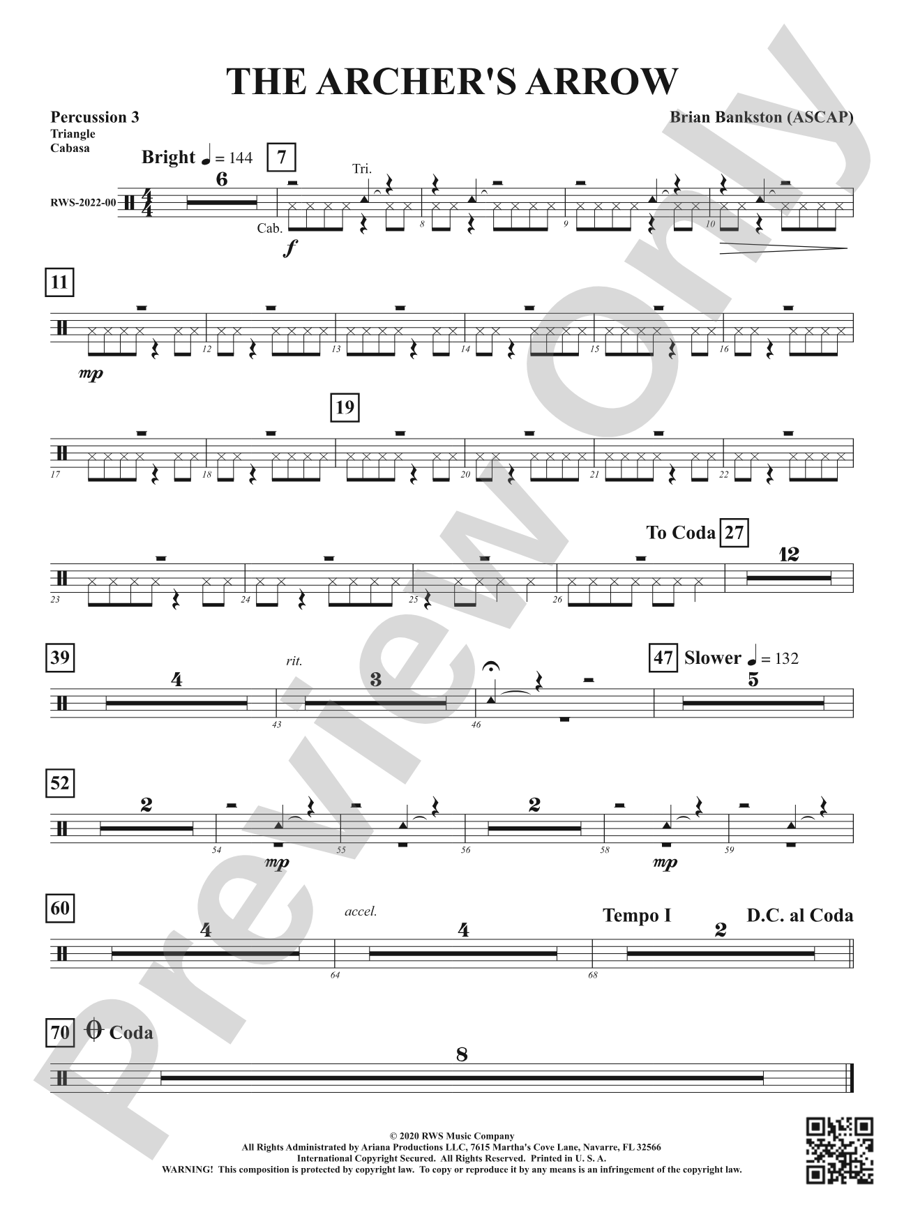 The Archer's Arrow: 3rd Percussion