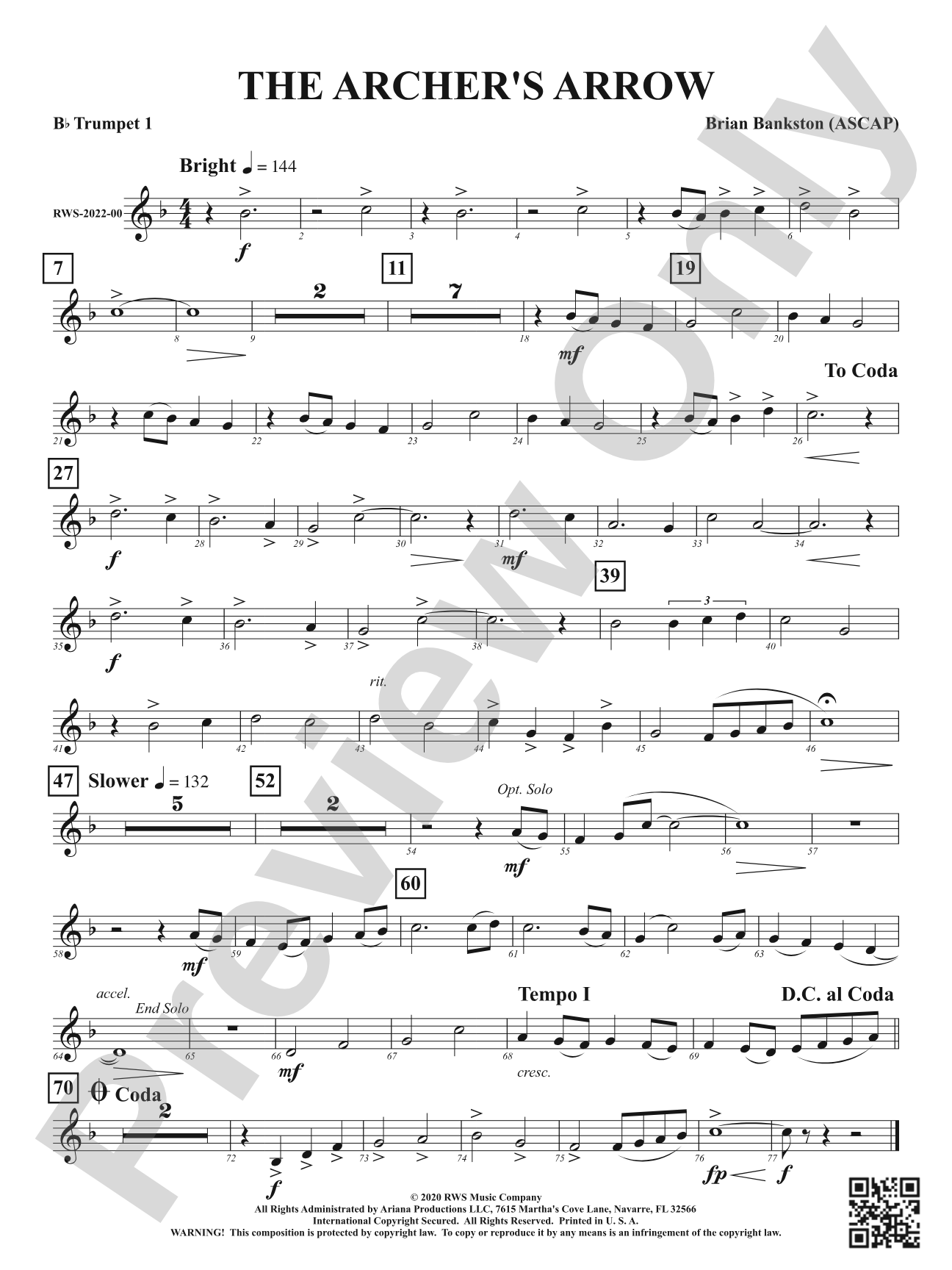 The Archer's Arrow: 1st B-flat Trumpet