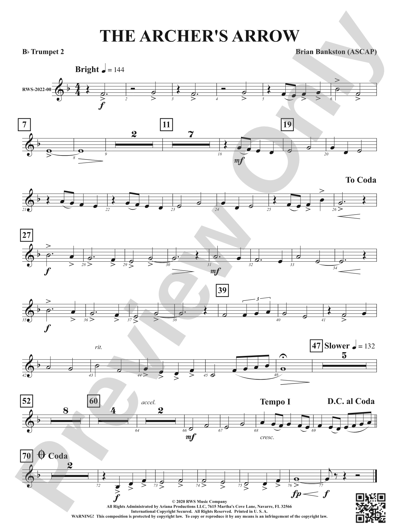 The Archer's Arrow: 2nd B-flat Trumpet