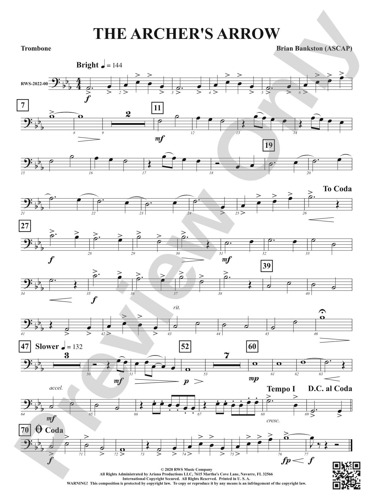 The Archer's Arrow: 1st Trombone
