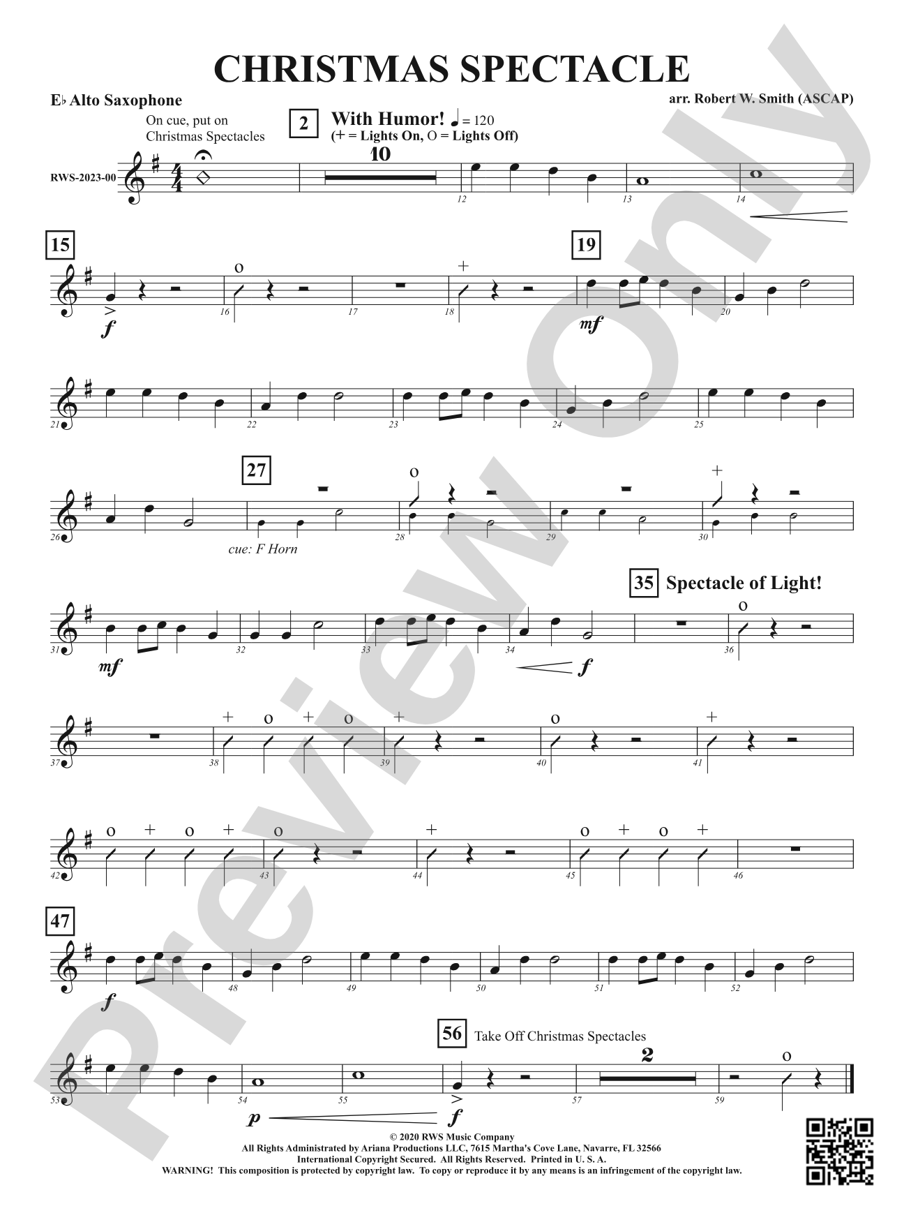 Christmas Spectacle: 1st E-flat Alto Saxophone