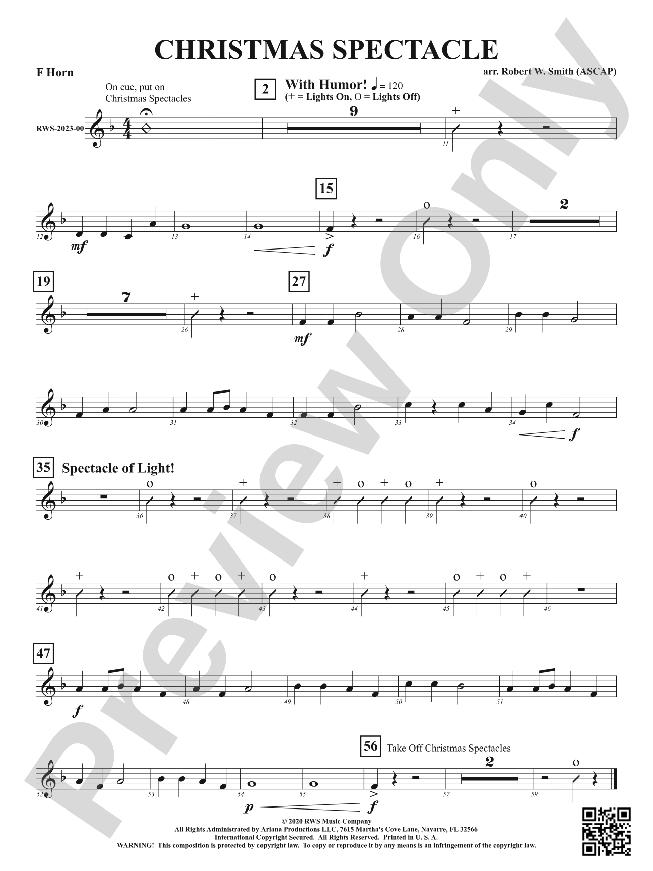 Christmas Spectacle: 1st F Horn