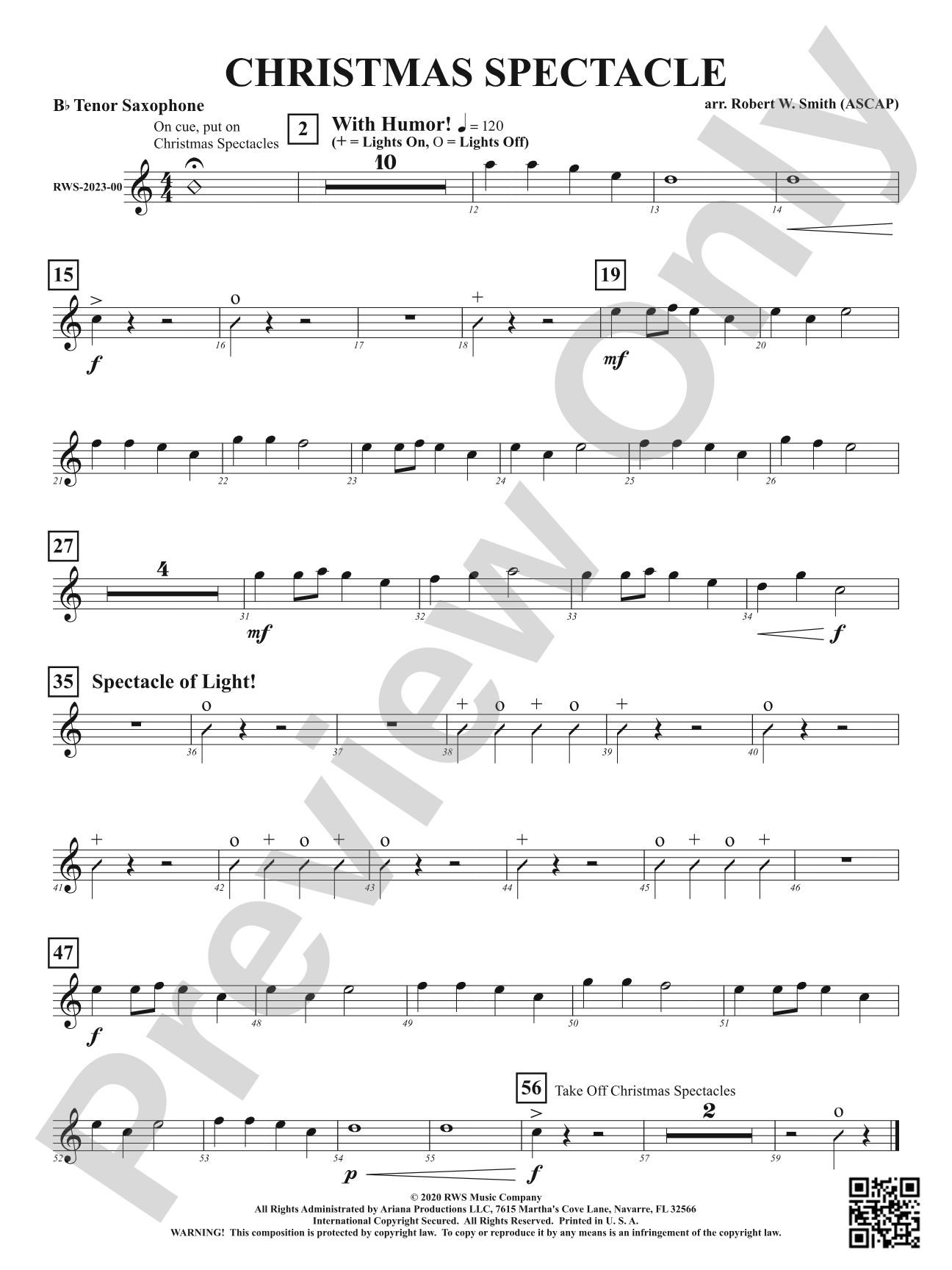 Christmas Spectacle: B-flat Tenor Saxophone