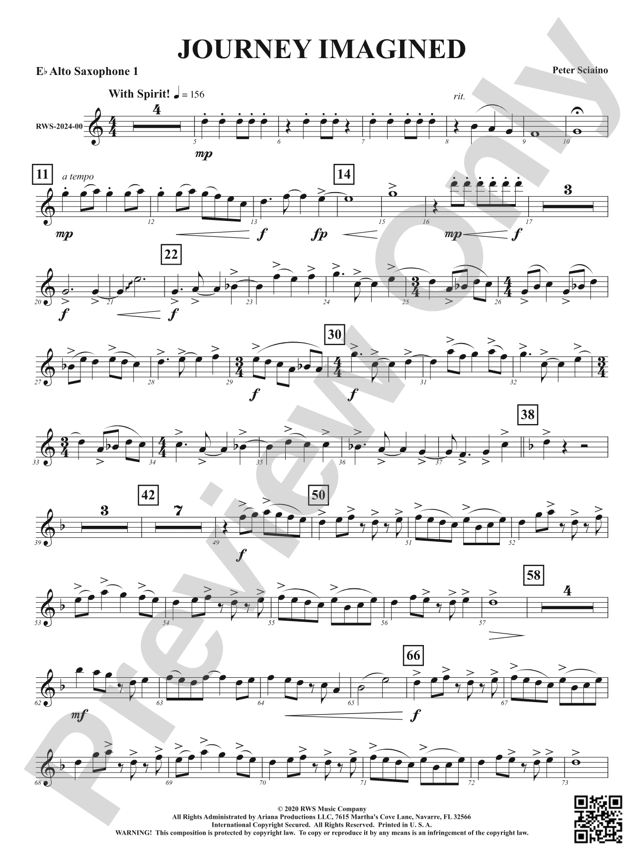 Journey Imagined: 1st E-flat Alto Saxophone