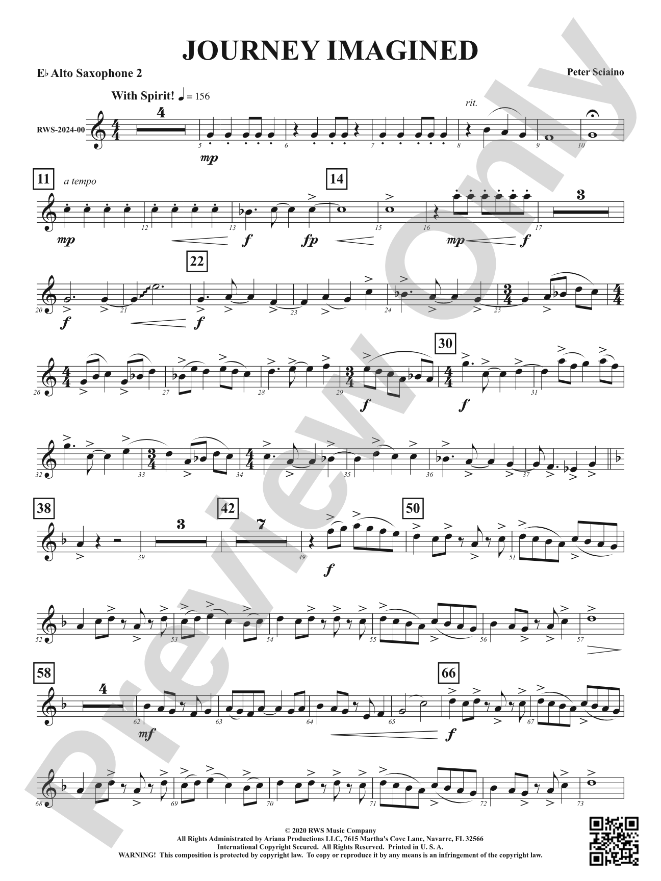Journey Imagined: 2nd E-flat Alto Saxophone