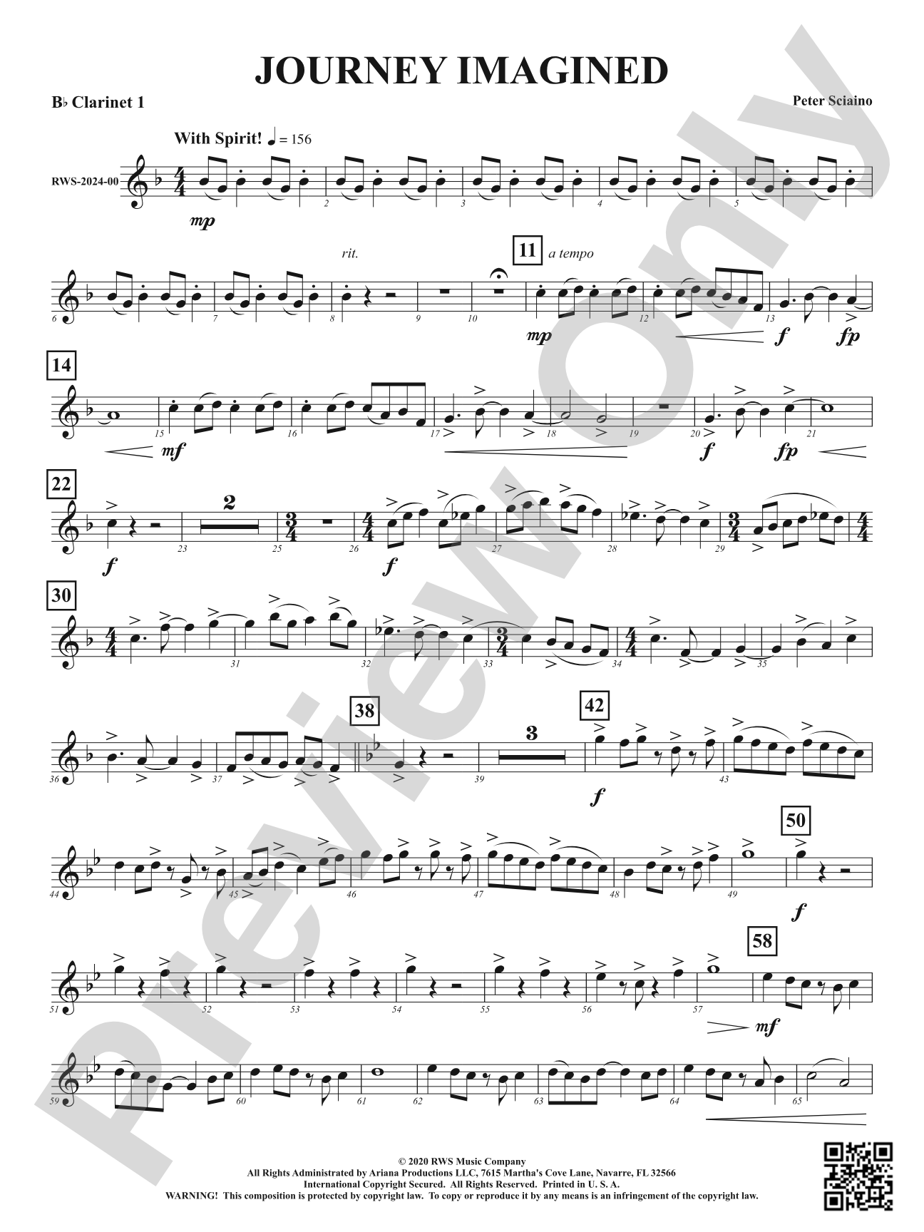 Journey Imagined: 1st B-flat Clarinet