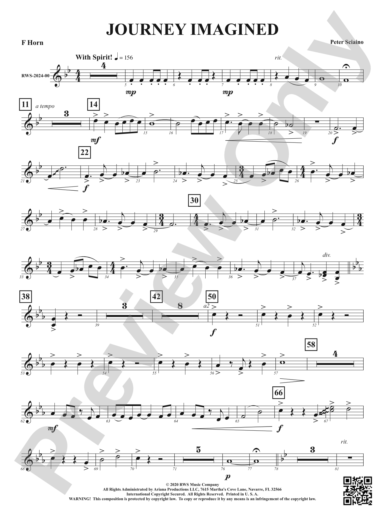 Journey Imagined: 1st F Horn