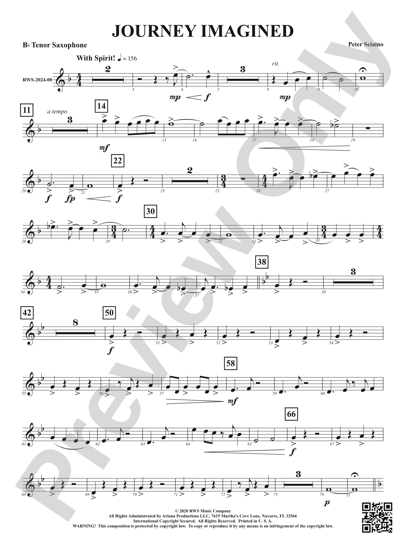Journey Imagined: B-flat Tenor Saxophone