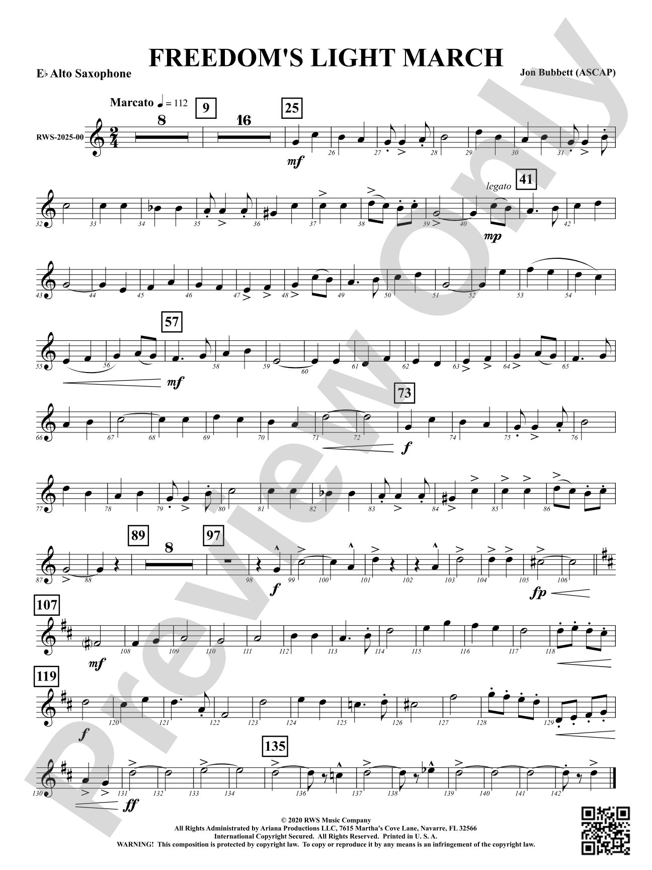 Freedom's Light March: 1st E-flat Alto Saxophone