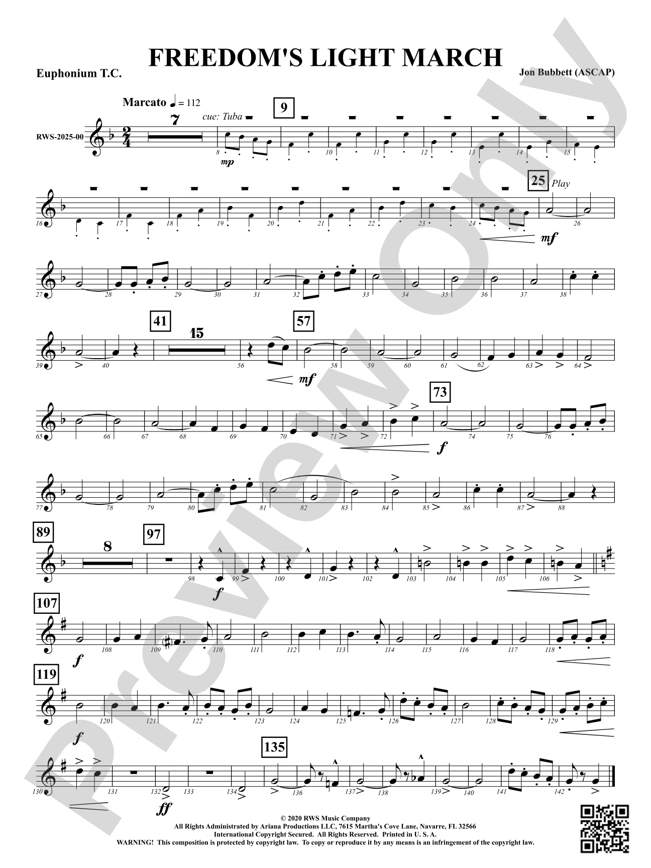 Freedom's Light March: Baritone T.C.