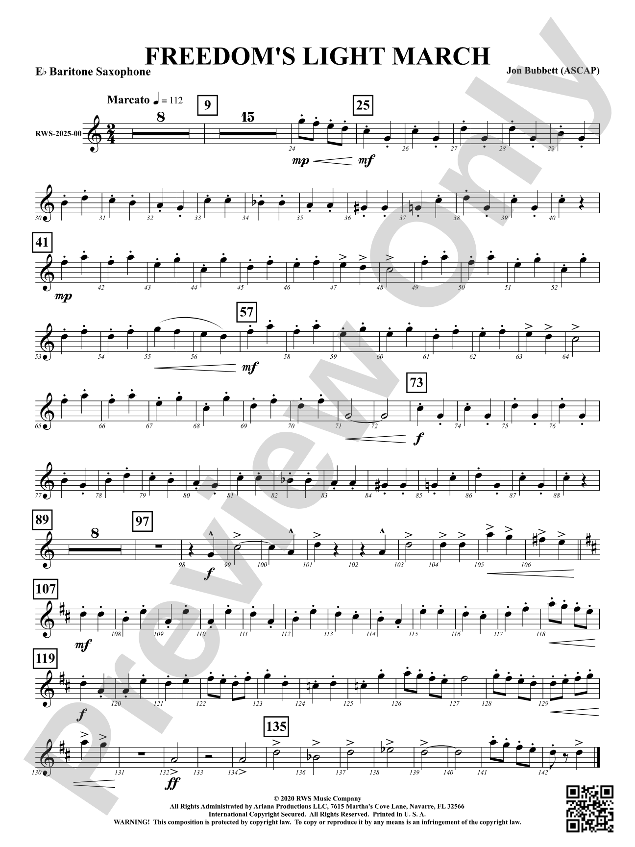 Freedom's Light March: E-flat Baritone Saxophone