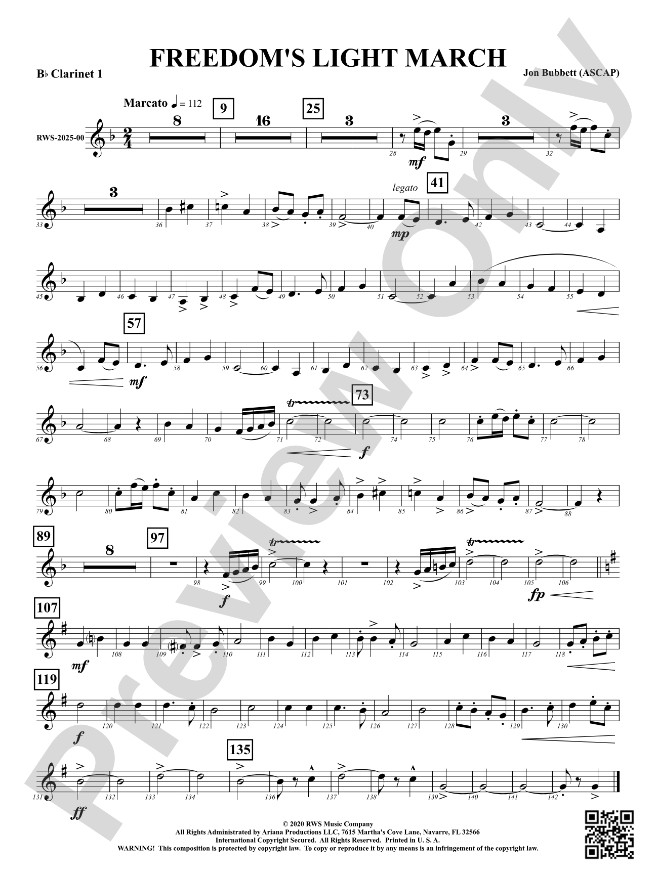 Freedom's Light March: 1st B-flat Clarinet