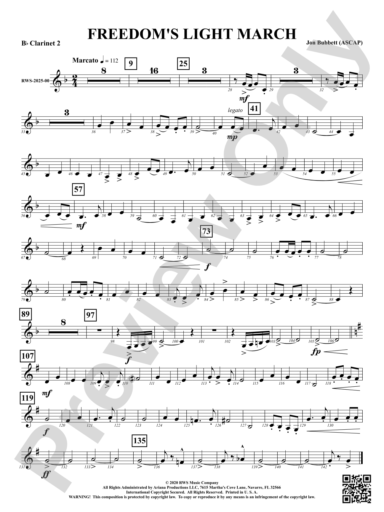 Freedom's Light March: 2nd B-flat Clarinet