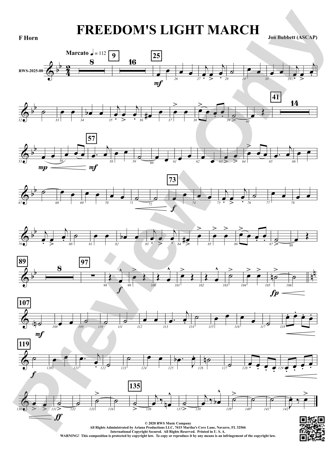 Freedom's Light March: 1st F Horn