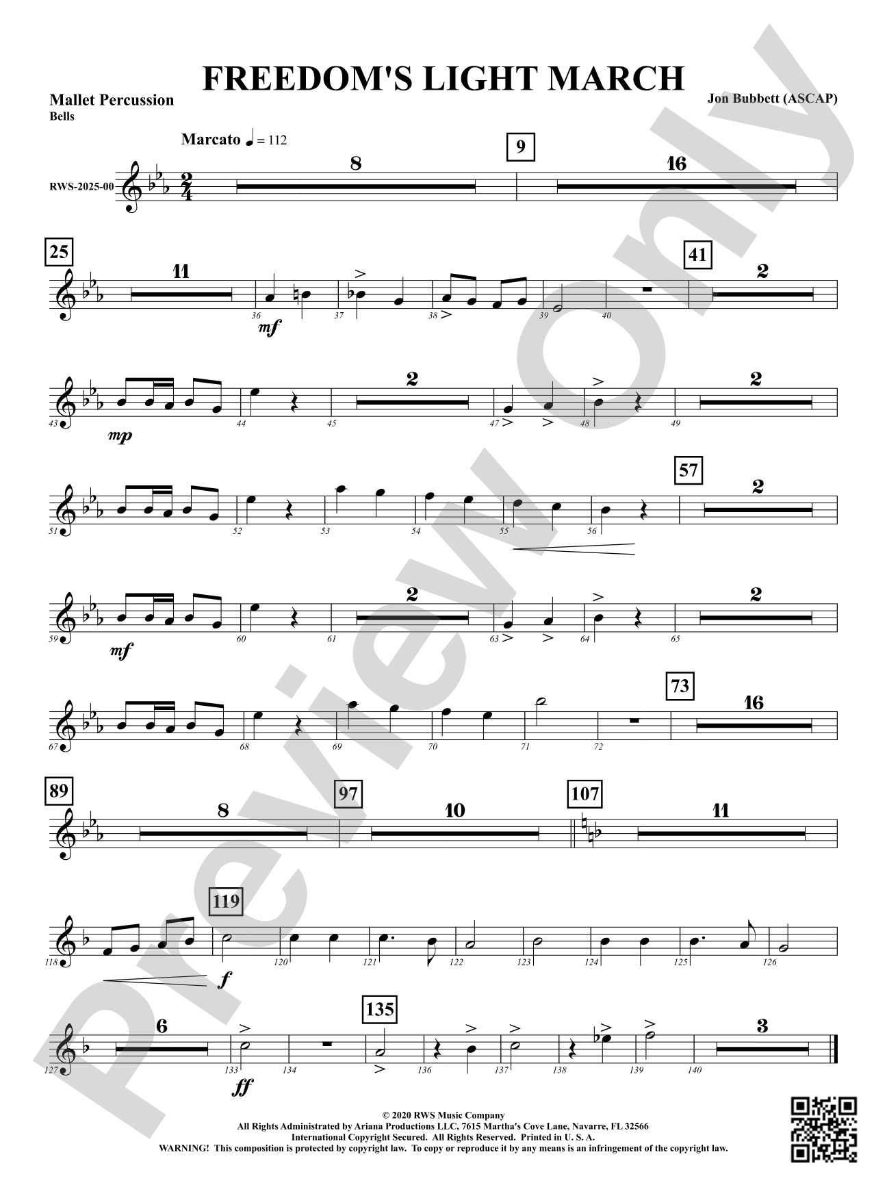 Freedom's Light March: 1st Mallet Percussion