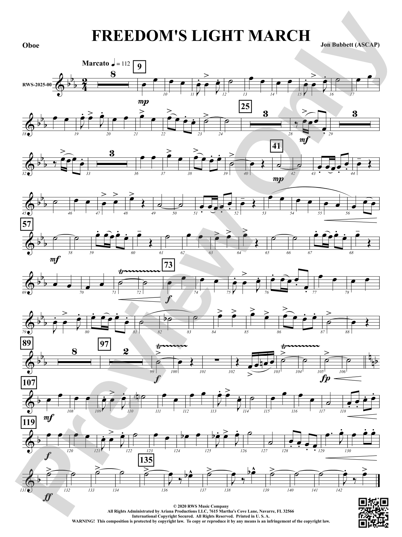Freedom's Light March: Oboe