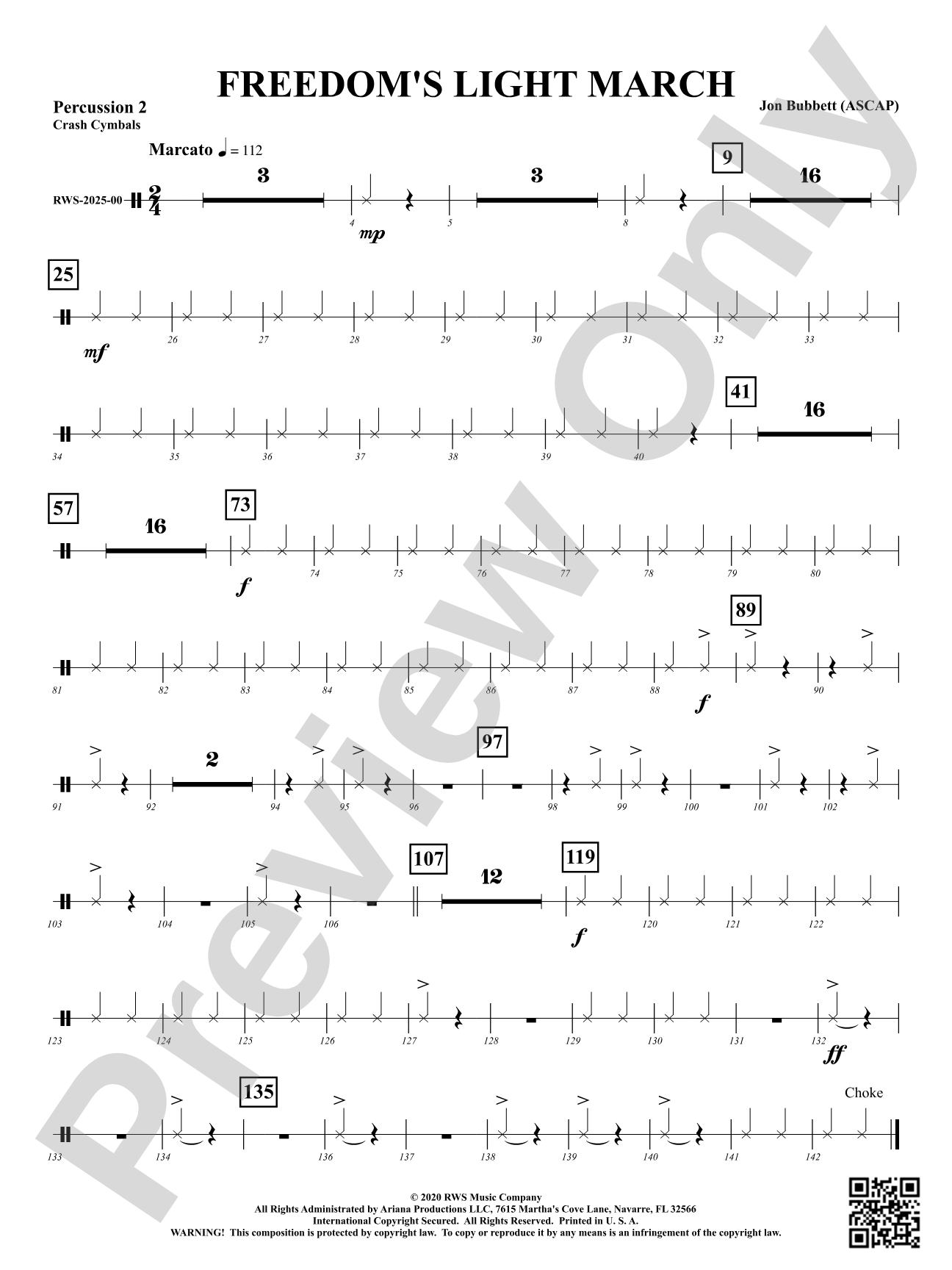 Freedom's Light March: 2nd Percussion