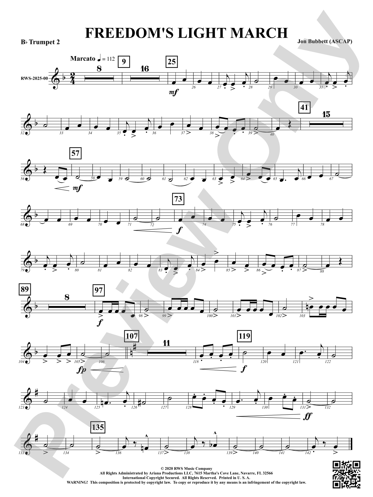 Freedom's Light March: 2nd B-flat Trumpet