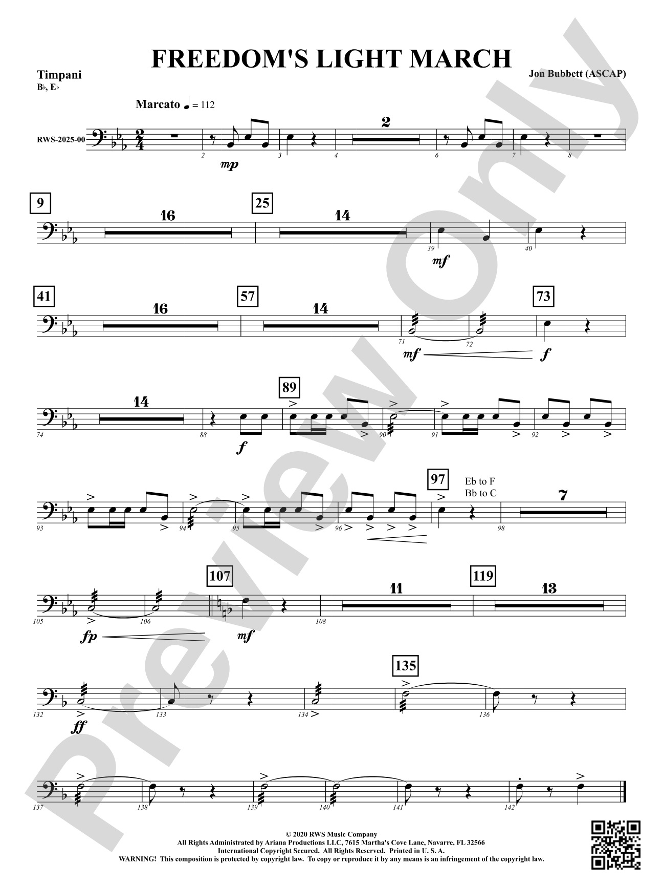 Freedom's Light March: Timpani