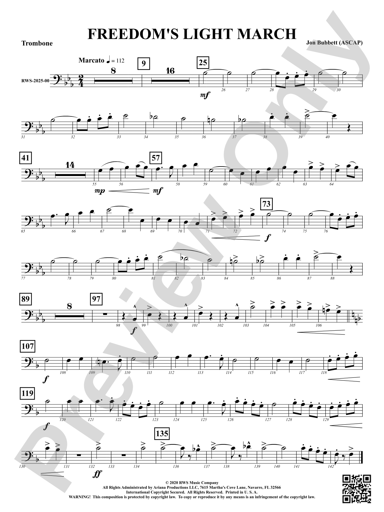 Freedom's Light March: 1st Trombone