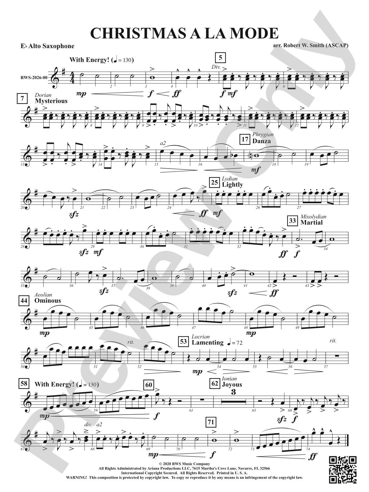 Christmas A La Mode: 1st E-flat Alto Saxophone