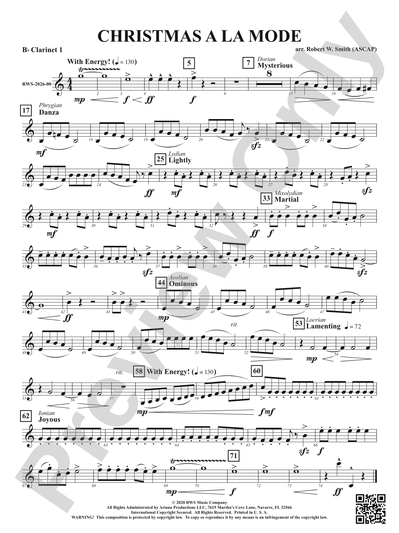 Christmas A La Mode: 1st B-flat Clarinet
