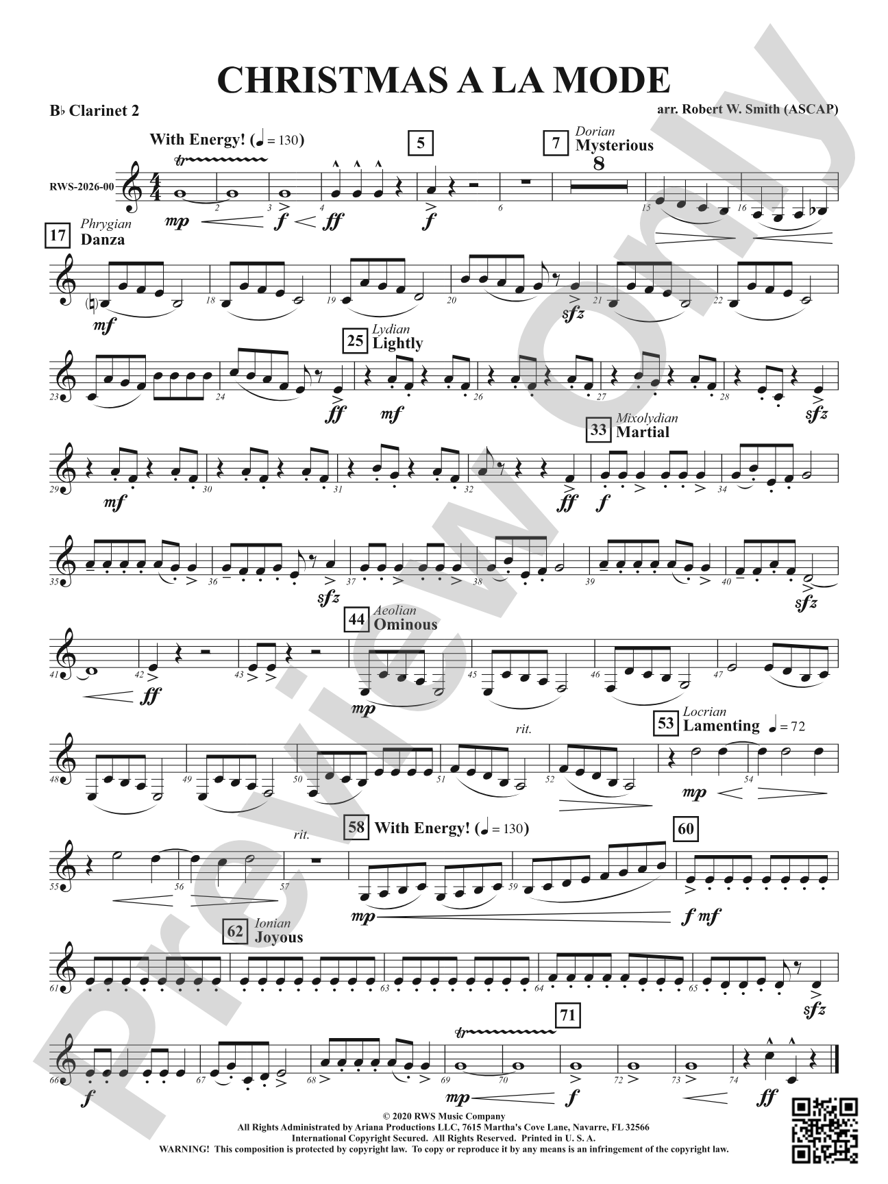 Christmas A La Mode: 2nd B-flat Clarinet