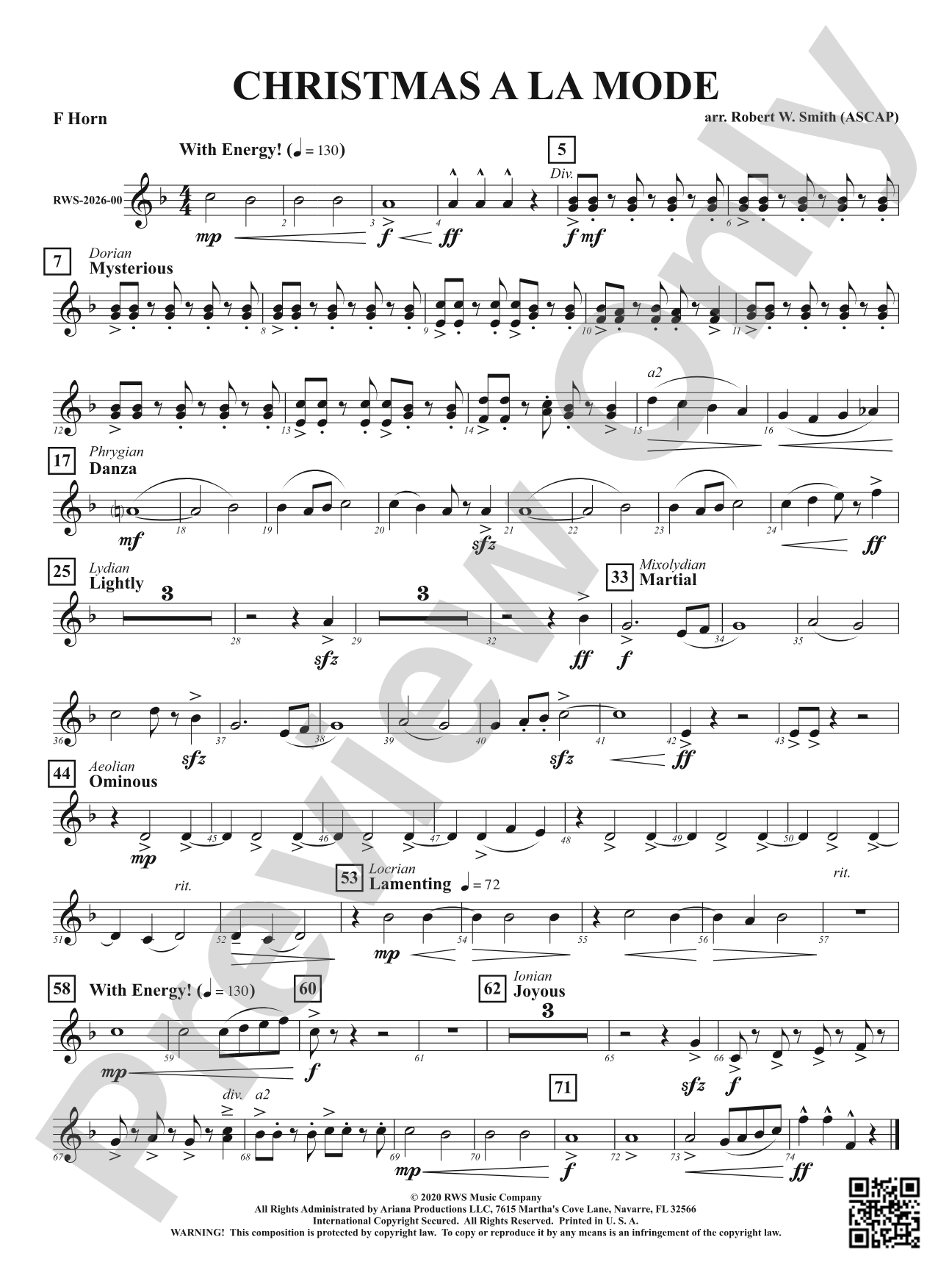 Christmas A La Mode: 1st F Horn