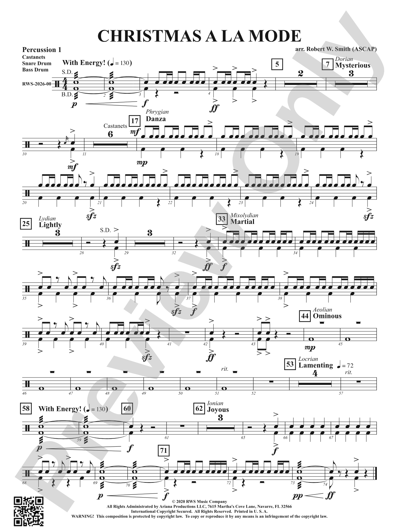 Christmas A La Mode: 1st Percussion
