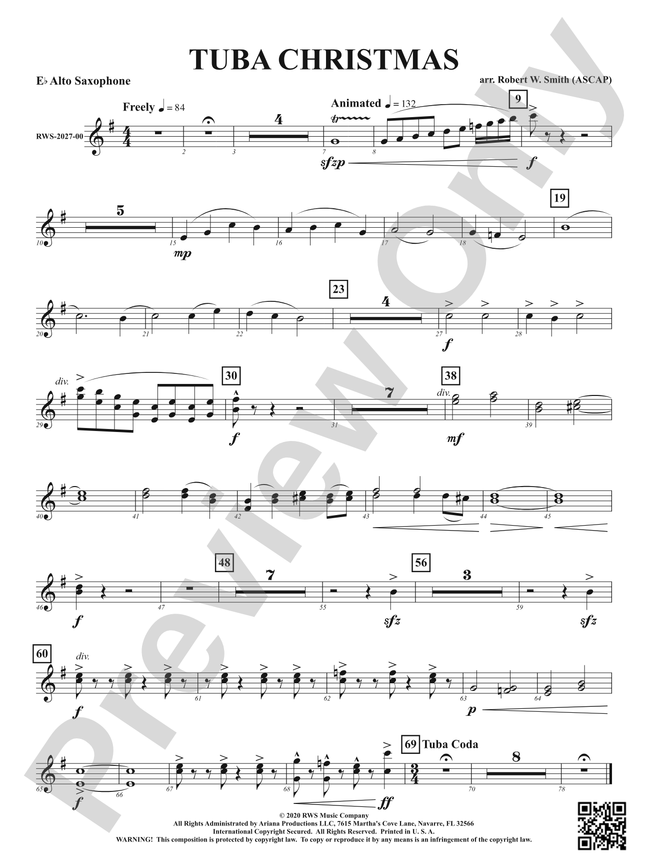 Tuba Christmas: 1st E-flat Alto Saxophone