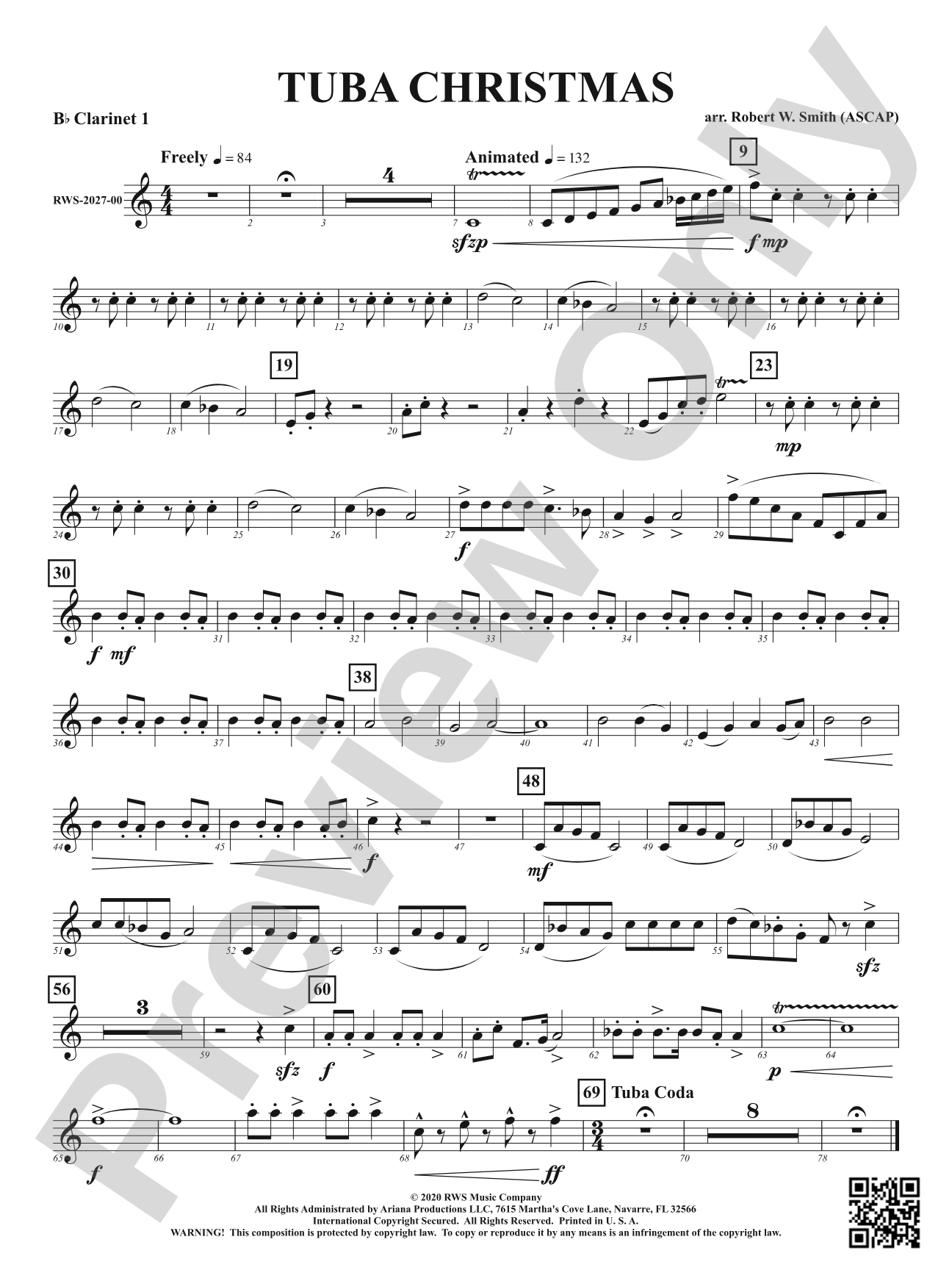 Tuba Christmas: 1st B-flat Clarinet