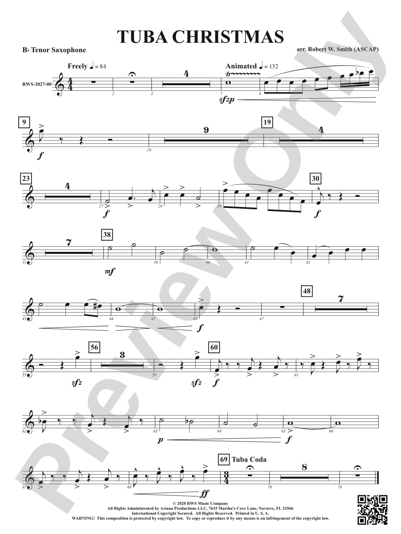 Tuba Christmas: B-flat Tenor Saxophone
