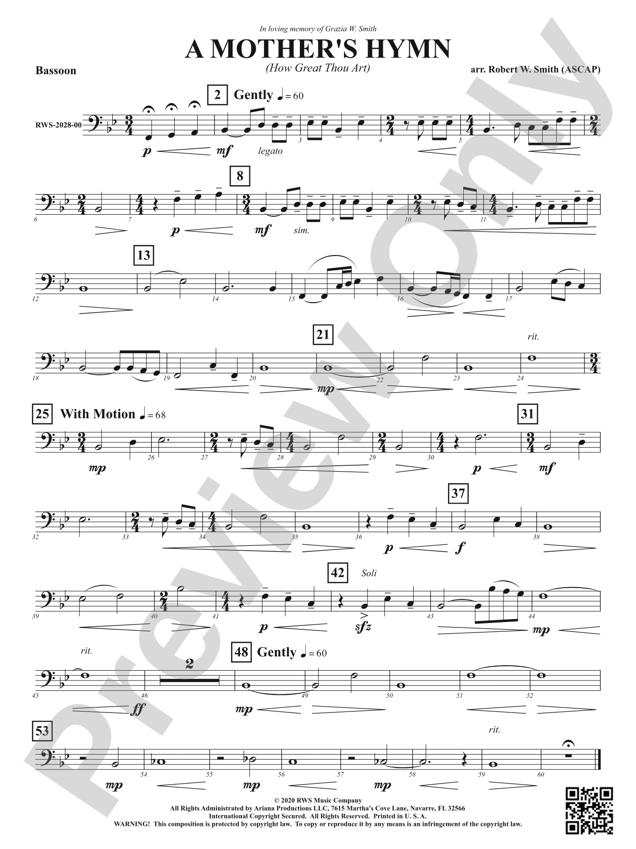 A Mother's Hymn - How Great Thou Art: Bassoon