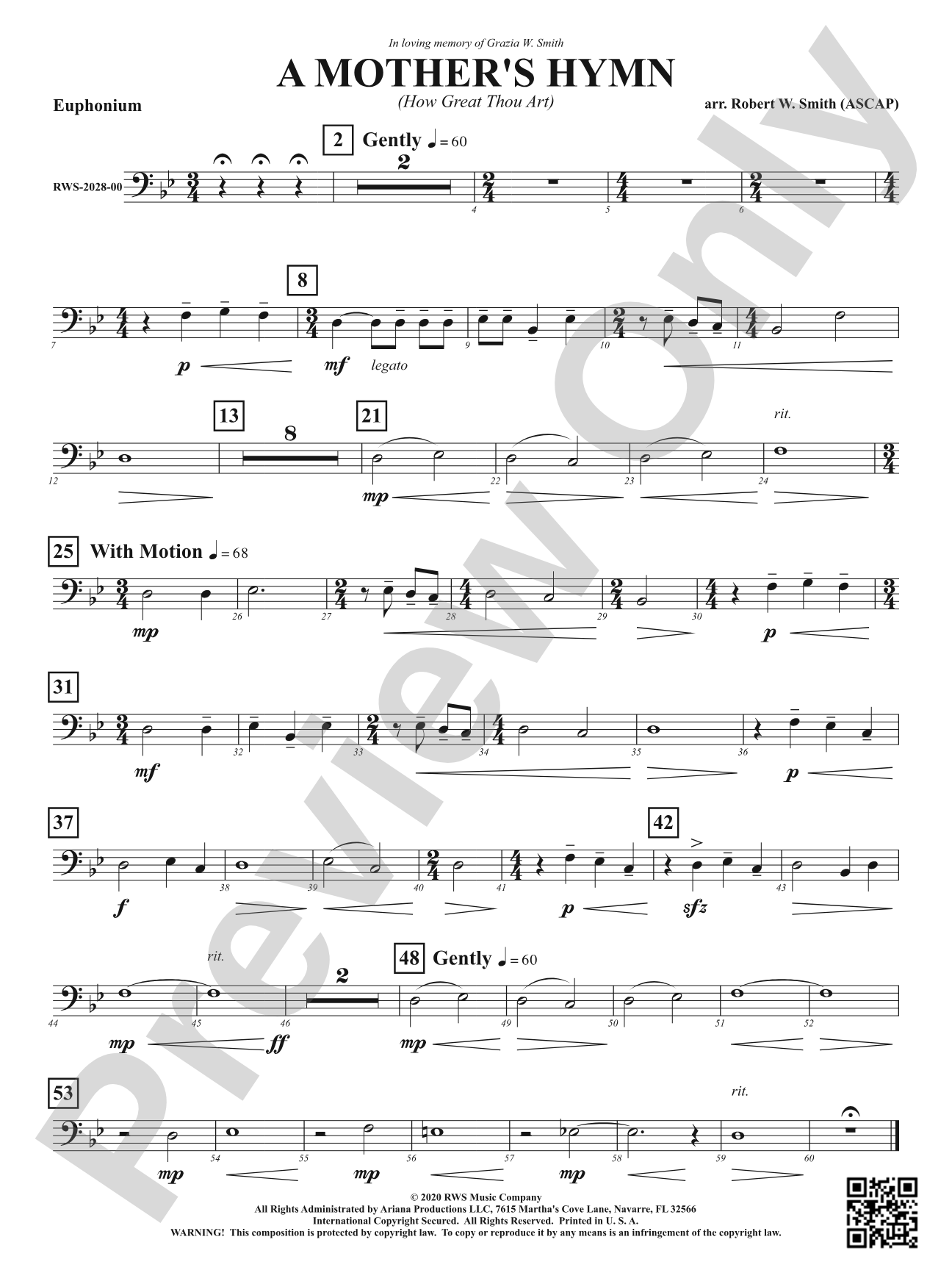 A Mother's Hymn - How Great Thou Art: Baritone B.C.