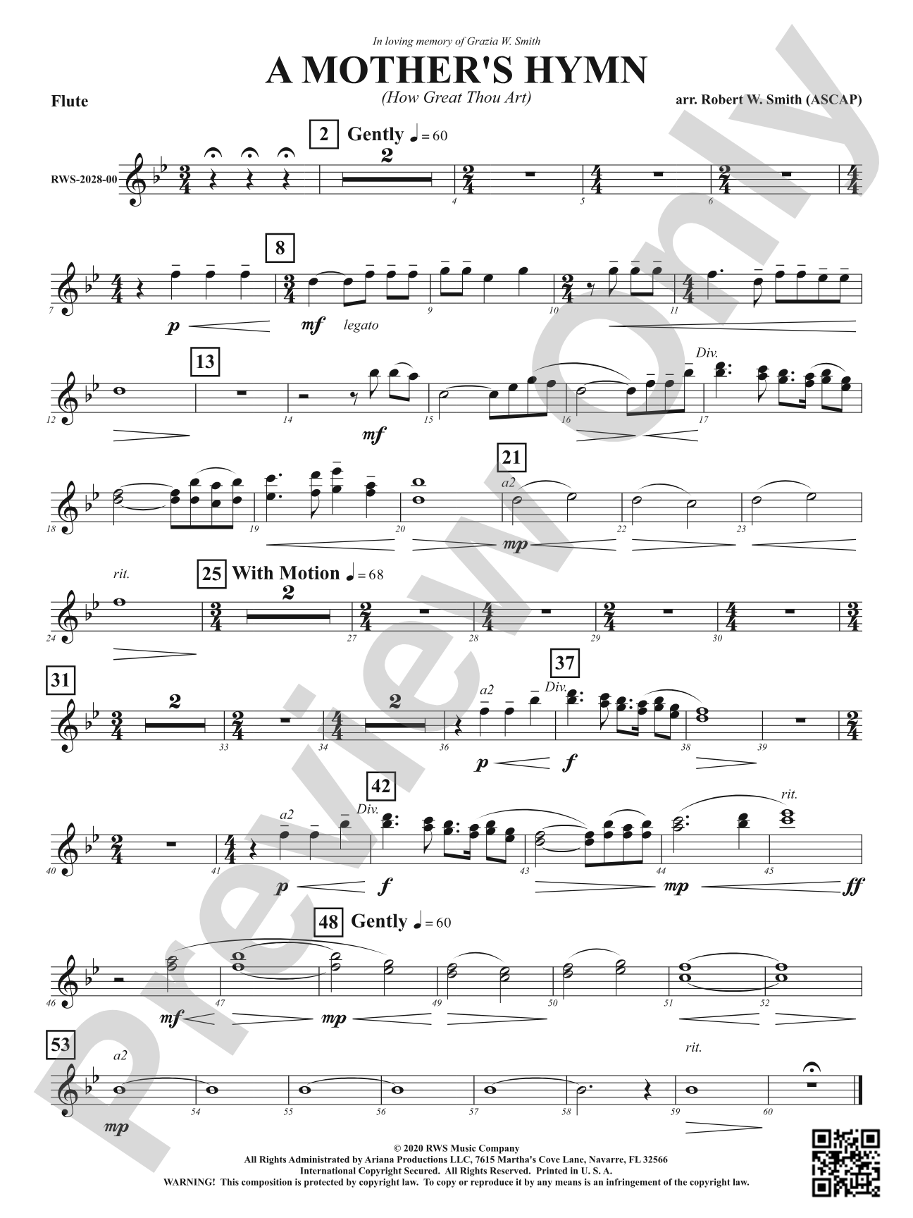 A Mother's Hymn - How Great Thou Art: 1st Flute
