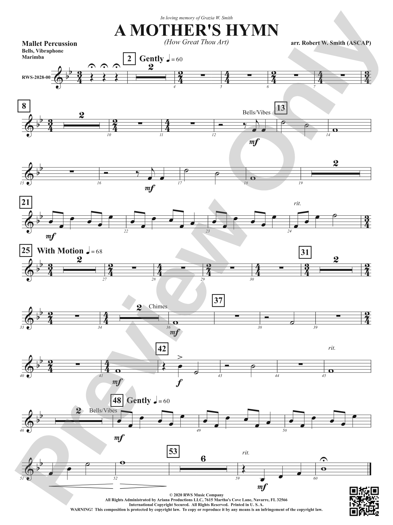 A Mother's Hymn - How Great Thou Art: 1st Mallet Percussion