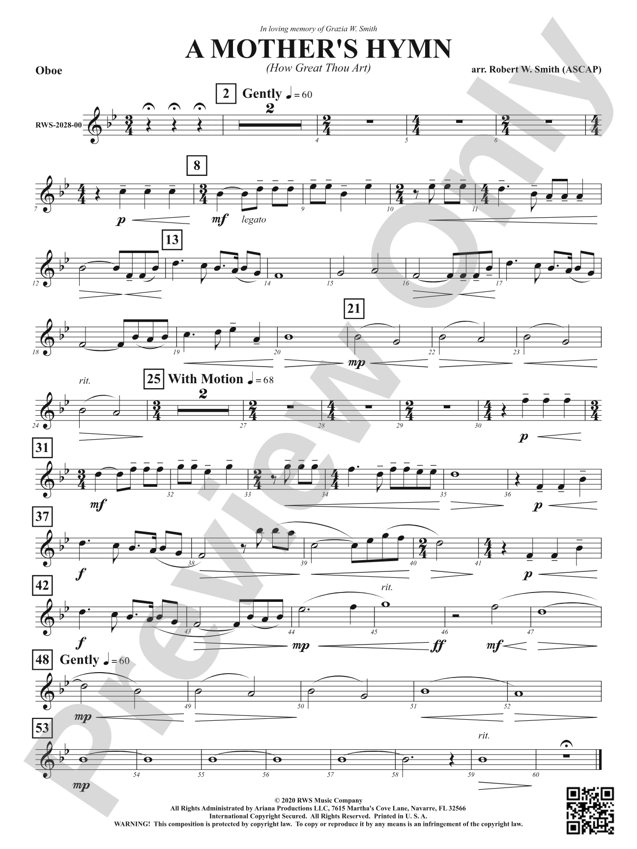 A Mother's Hymn - How Great Thou Art: Oboe