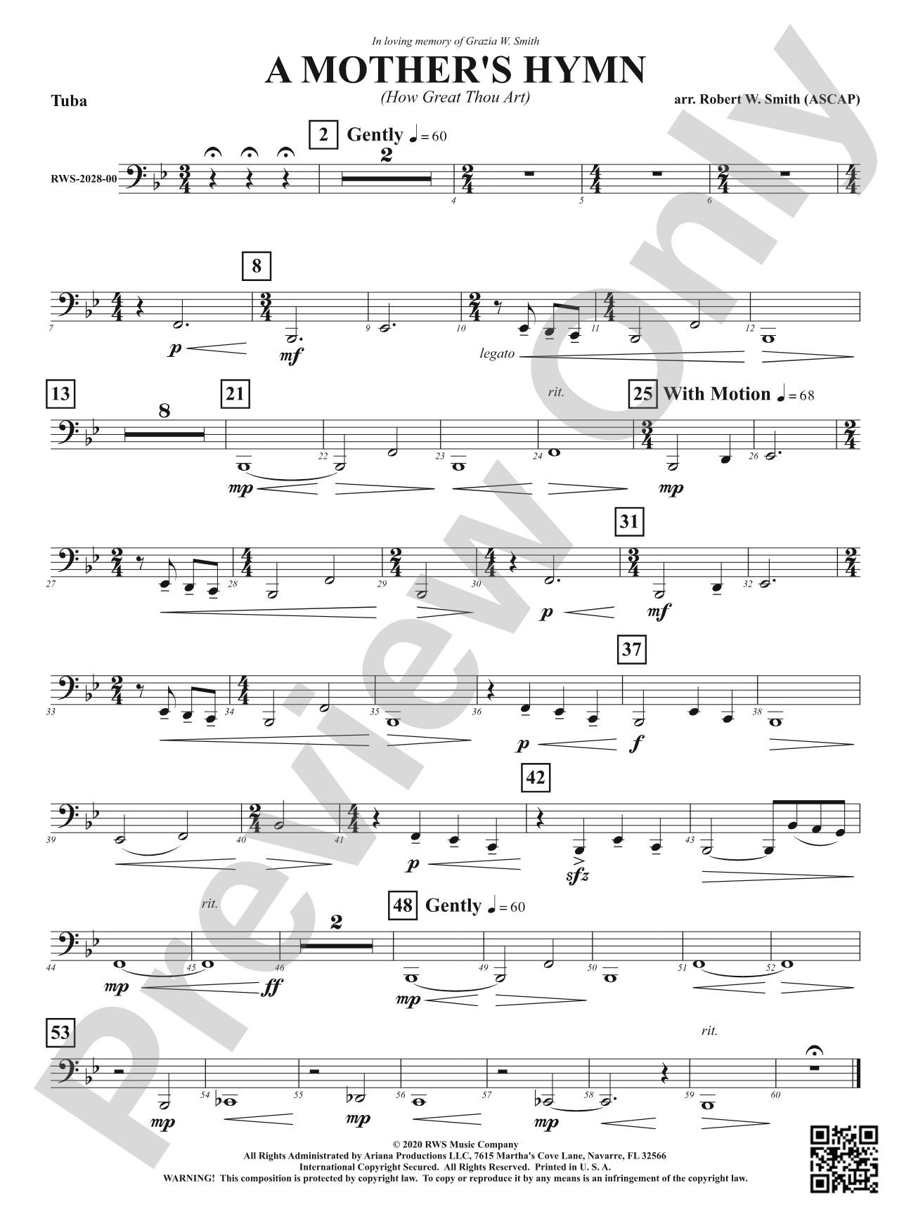 A Mother's Hymn - How Great Thou Art: Tuba