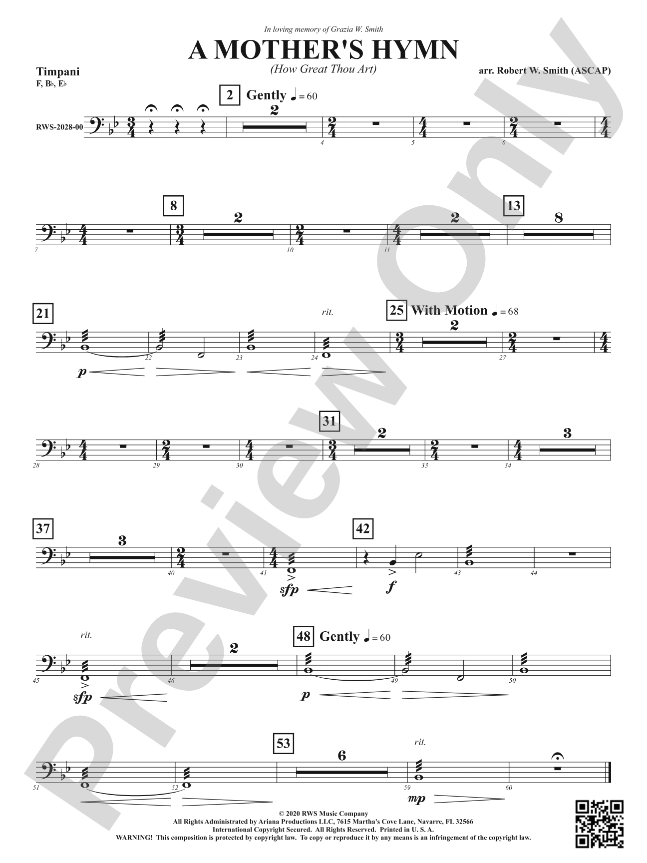 A Mother's Hymn - How Great Thou Art: Timpani