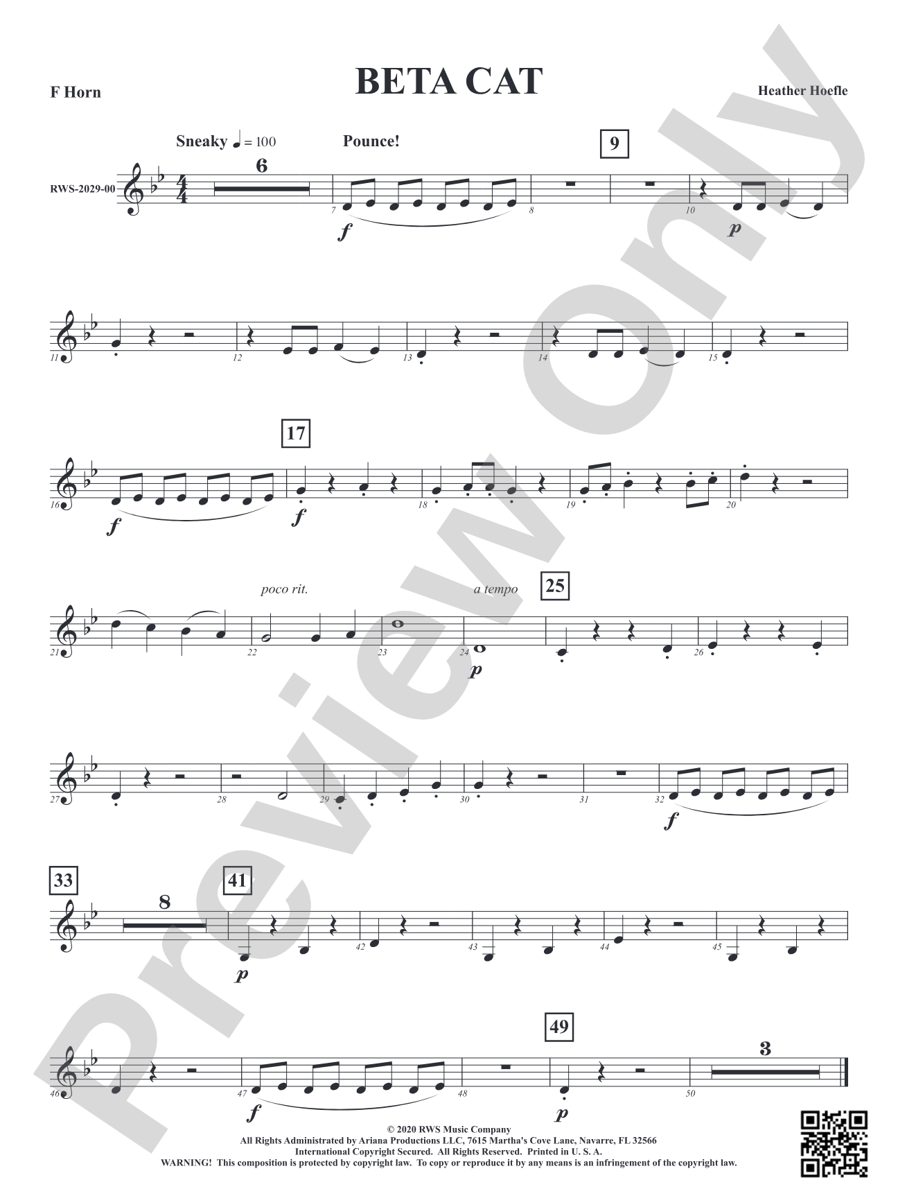 Beta Cat: 1st F Horn