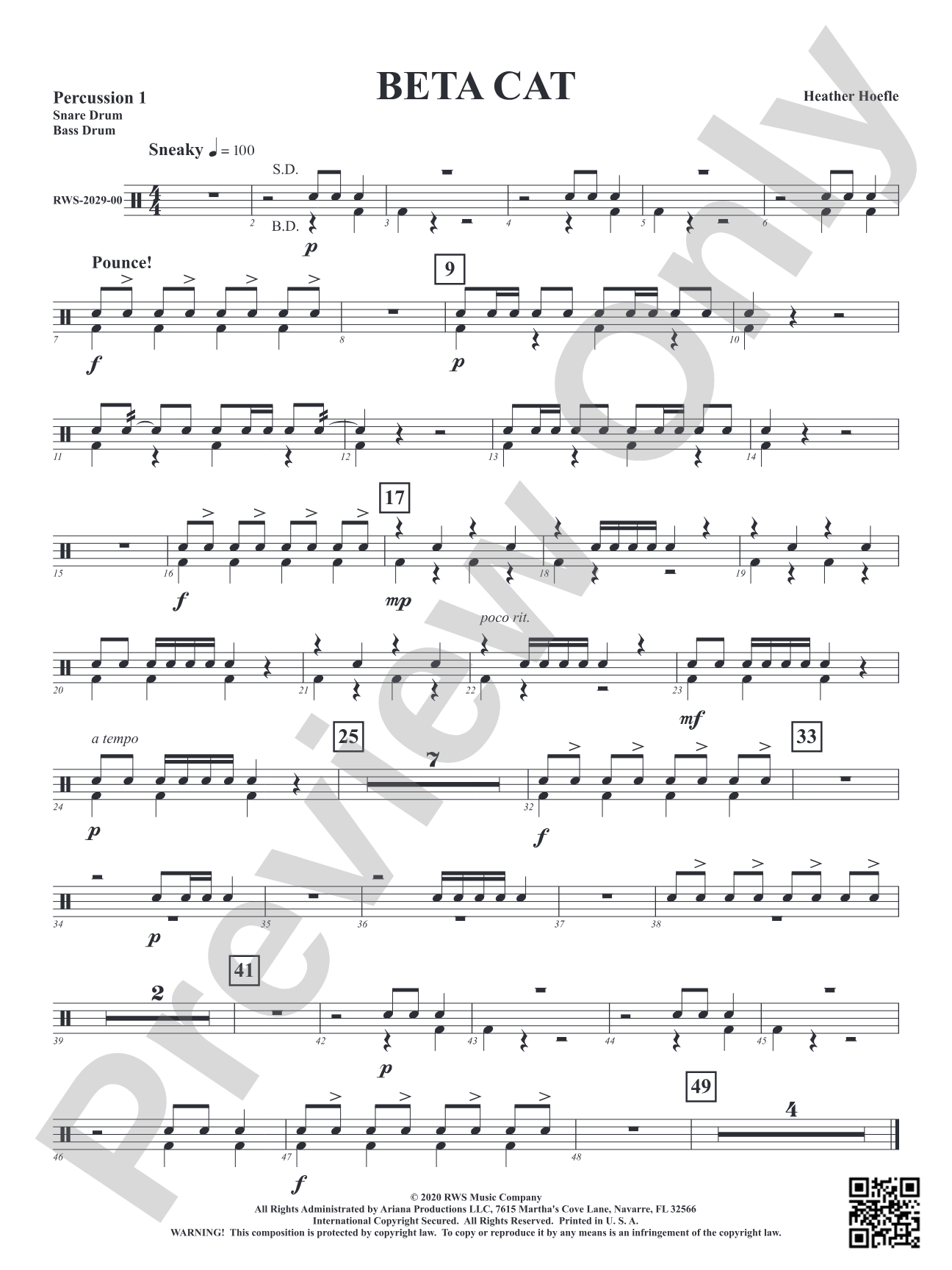 Beta Cat: 1st Percussion