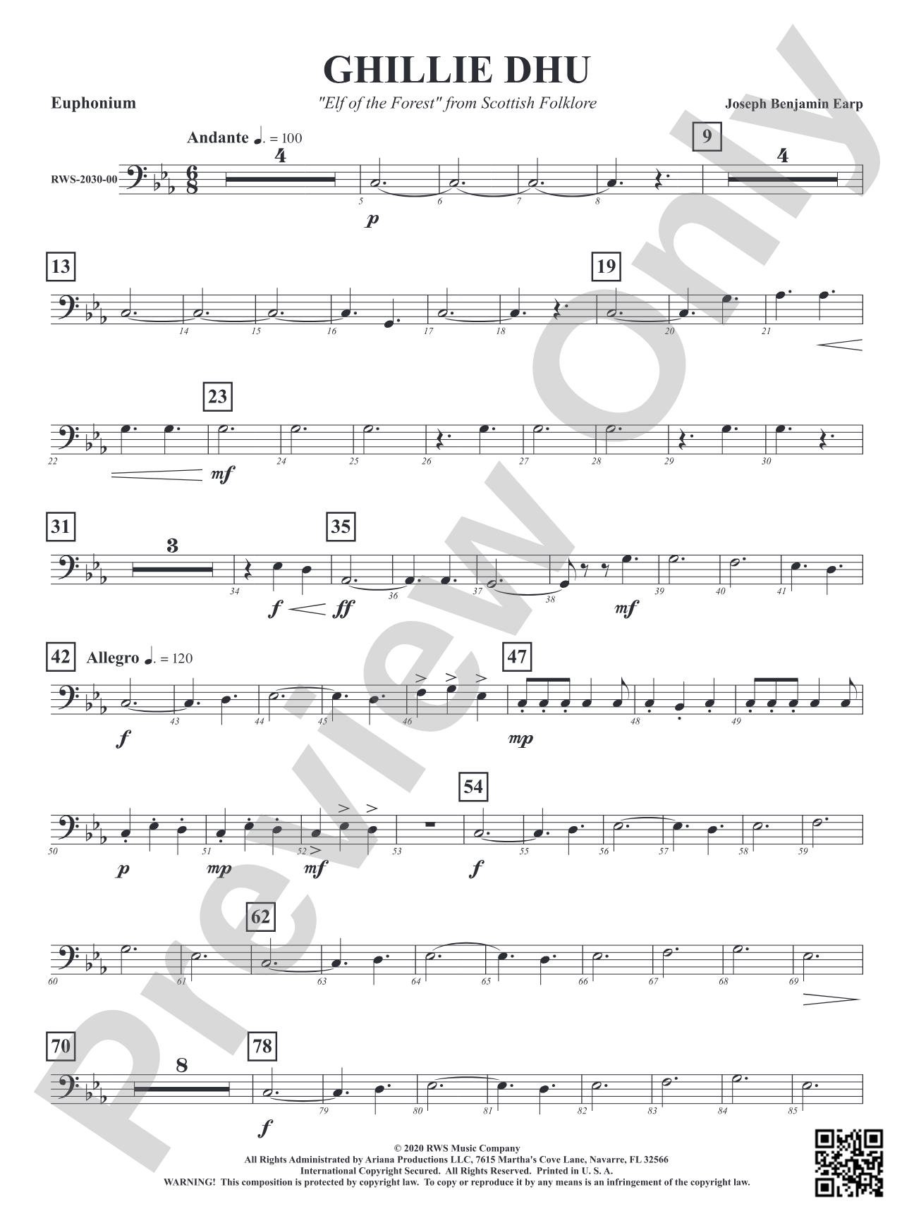 Ghillie Dhu - "Elf of the Forest" from Scottish Folklore: Baritone B.C.