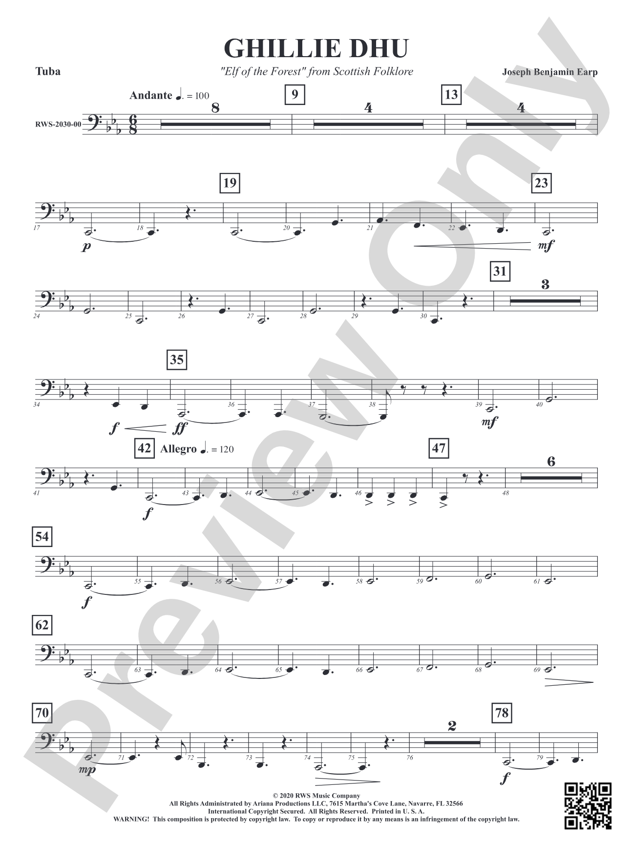 Ghillie Dhu - "Elf of the Forest" from Scottish Folklore: Tuba