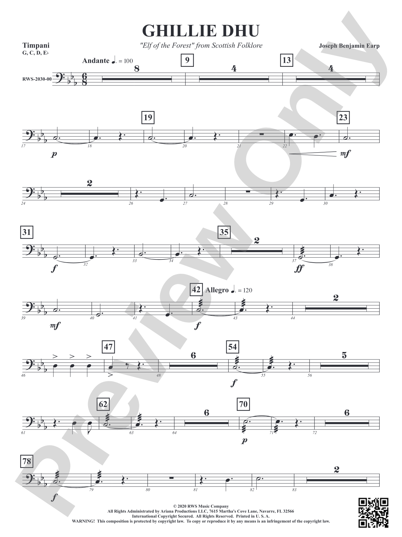 Ghillie Dhu - "Elf of the Forest" from Scottish Folklore: Timpani