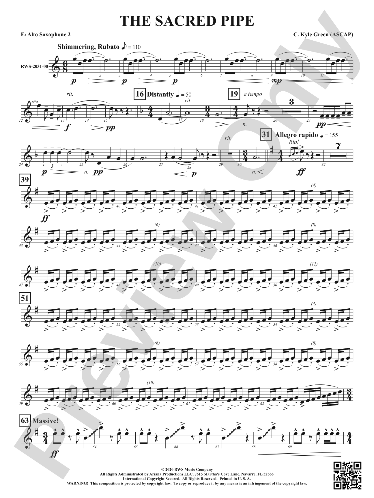 The Sacred Pipe: 2nd E-flat Alto Saxophone