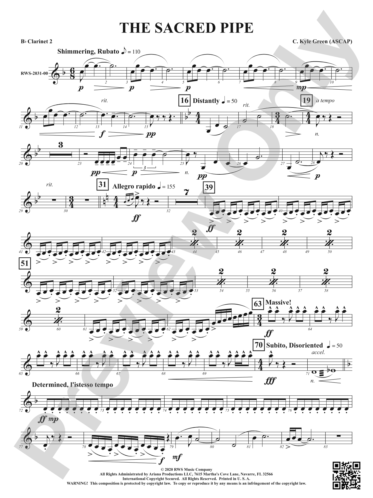 The Sacred Pipe: 2nd B-flat Clarinet